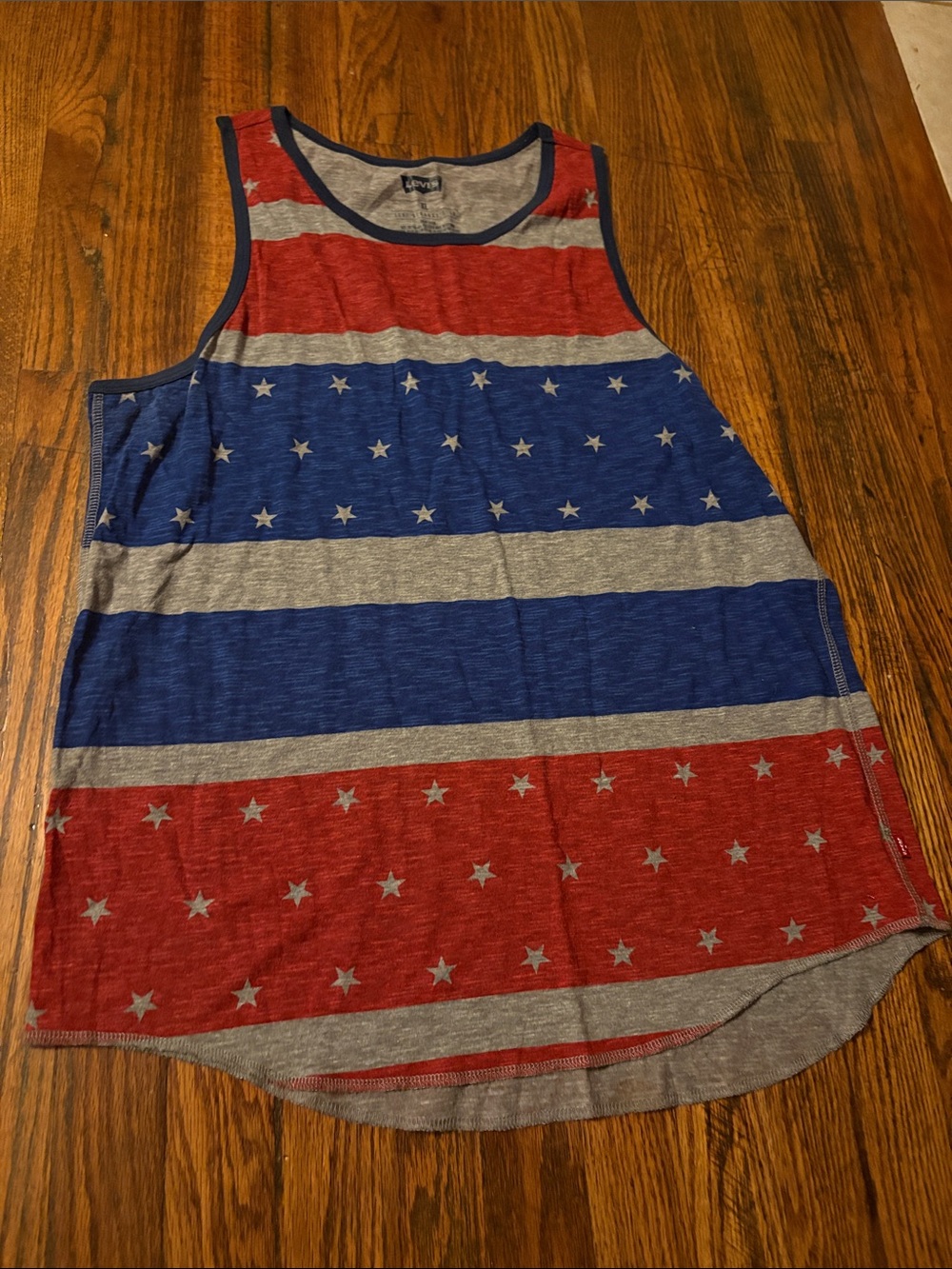 Levi's Red, Blue & Gray Star Stripe Tank Top